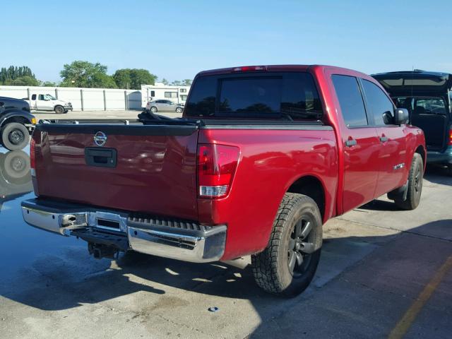 1N6AA0EK6EN504796 - 2014 NISSAN TITAN S RED photo 4