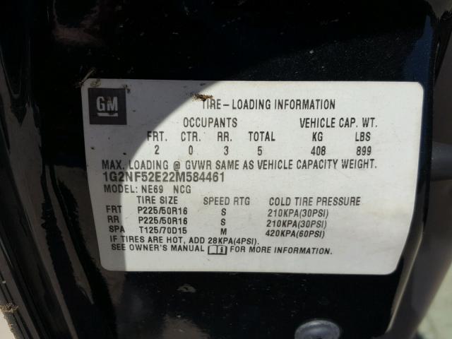 1G2NF52E22M584461 - 2002 PONTIAC GRAND AM S Qara foto 10