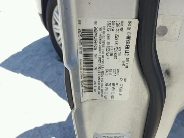 2A8GM48L98R607596 - 2008 CHRYSLER PACIFICA L SILVER photo 10