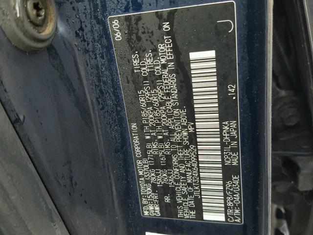 JTLKT324X64099529 - 2006 TOYOTA SCION XB BLUE photo 10