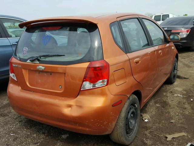 KL1TD62625B351355 - 2005 CHEVROLET AVEO BASE Қызғылт сары фото 4