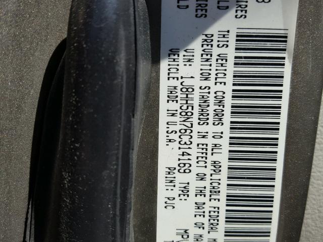 1J8HH58N76C314169 - 2006 JEEP COMMANDER ყავისფერი ფოტო 10