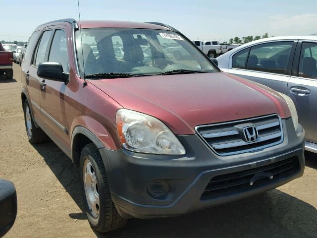 JHLRD78575C039729 - 2005 HONDA CR-V LX MAROON photo 1