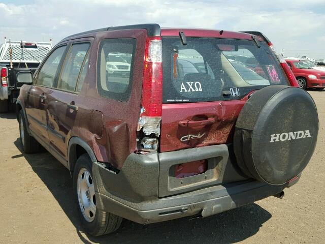 JHLRD78575C039729 - 2005 HONDA CR-V LX MAROON photo 3