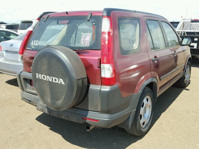 JHLRD78575C039729 - 2005 HONDA CR-V LX MAROON photo 4