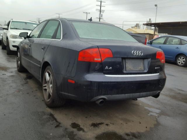 WAUAF78E27A262289 - 2007 AUDI A4 2 BLUE photo 3