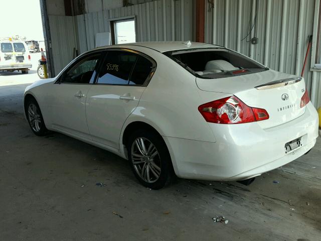 JN1DV6AP8BM603942 - 2011 INFINITI G25 BASE WHITE photo 3