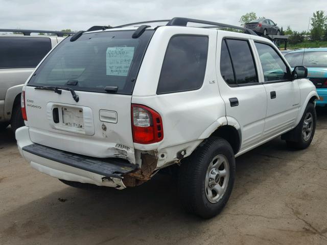 4S2DM58W324313958 - 2002 ISUZU RODEO S WHITE photo 4