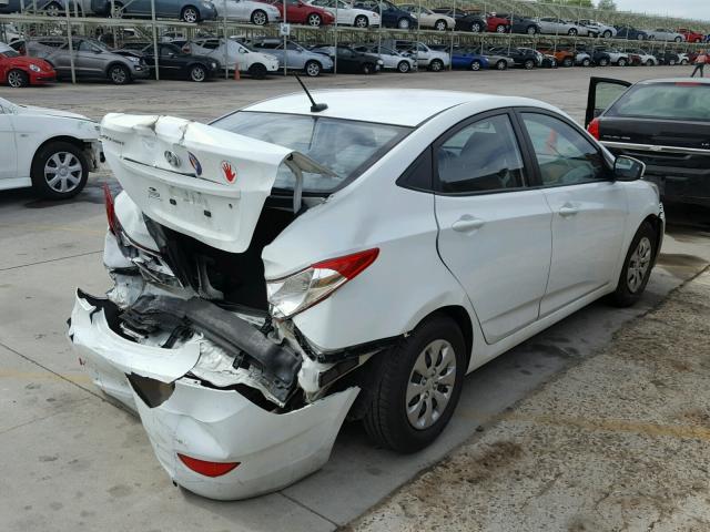 KMHCT4AEXFU839169 - 2015 HYUNDAI ACCENT WHITE photo 4