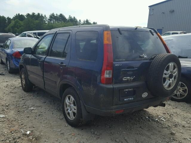 JHLRD78822C012878 - 2002 HONDA CR-V EX BLUE photo 3