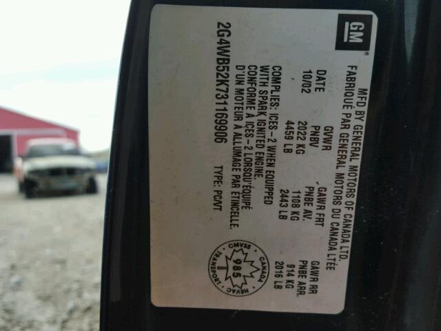 2G4WB52K731169906 - 2003 BUICK REGAL LS GREEN photo 10