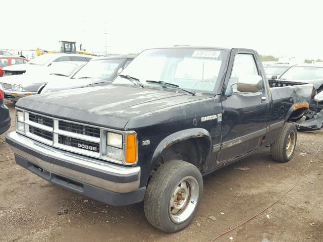 1B7GR14XXJS794822 - 1988 DODGE DAKOTA BLACK photo 2