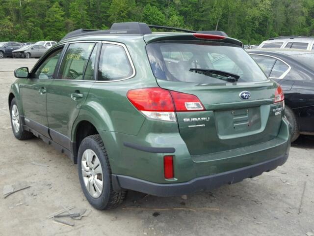 4S4BRBAC0A3357158 - 2010 SUBARU OUTBACK 2. GREEN photo 3