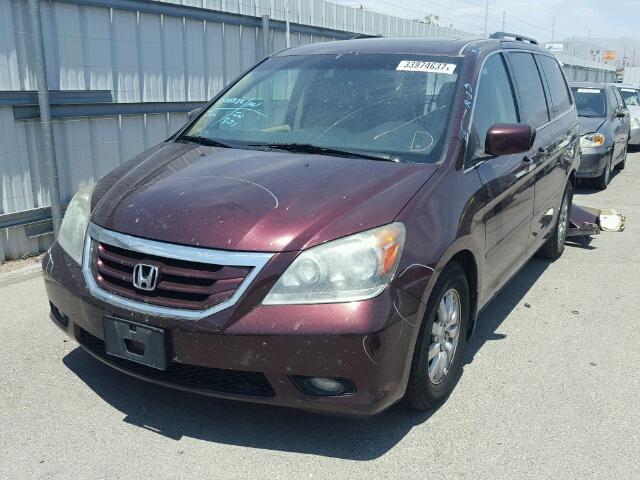 5FNRL387X8B401490 - 2008 HONDA ODYSSEY EX BURGUNDY photo 2