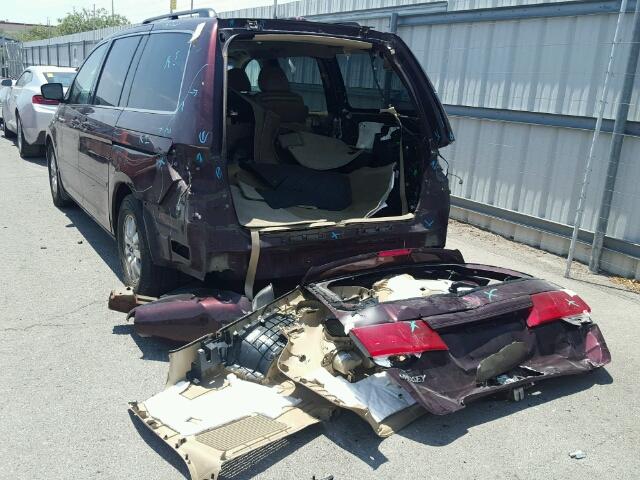 5FNRL387X8B401490 - 2008 HONDA ODYSSEY EX BURGUNDY photo 3