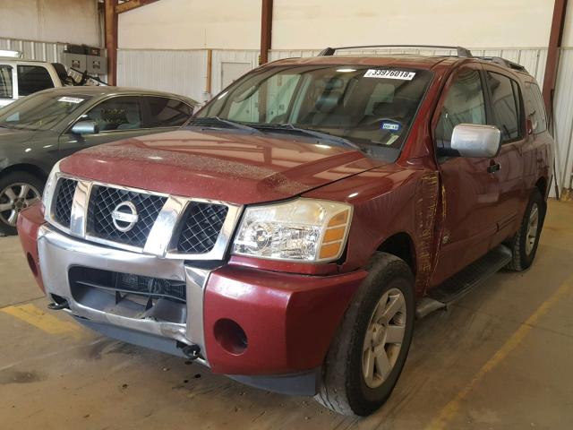 5N1AA08B15N712420 - 2005 NISSAN ARMADA SE RED photo 2