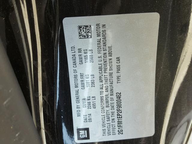 2G1FM1EP2F9800462 - 2015 CHEVROLET CAMARO ZL1 黑色 照片 10