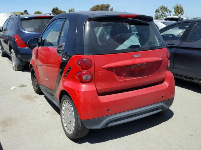 WMEEJ3BA8DK657831 - 2013 SMART FORTWO PUR RED photo 3