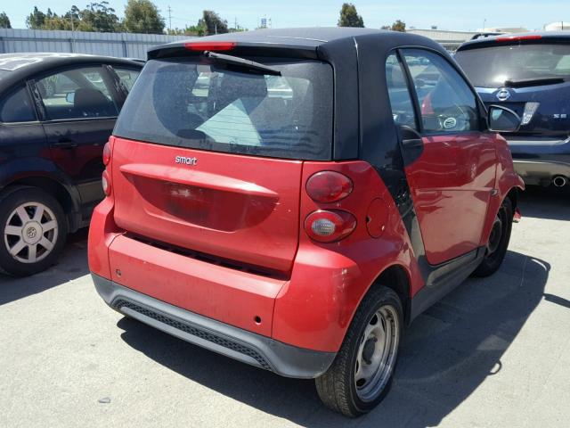 WMEEJ3BA8DK657831 - 2013 SMART FORTWO PUR RED photo 4