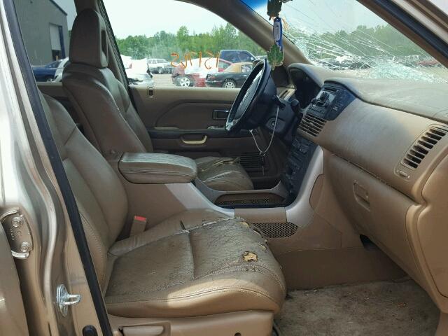 5FNYF18505B025139 - 2005 HONDA PILOT EXL GOLD photo 5