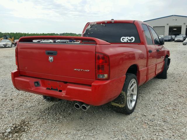 3D3HA18HX5G792779 - 2005 DODGE RAM SRT10 RED photo 4