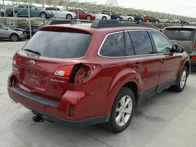 4S4BRCLC8E3278166 - 2014 SUBARU OUTBACK 2. RED photo 4