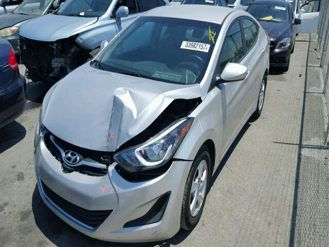 5NPDH4AE1FH561170 - 2015 HYUNDAI ELANTRA SE SILVER photo 2