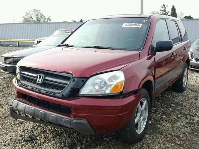 2HKYF18103H588901 - 2003 HONDA PILOT LX RED photo 2