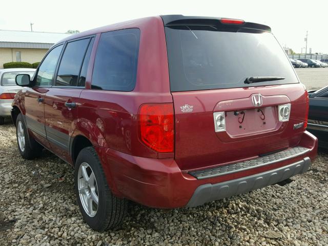 2HKYF18103H588901 - 2003 HONDA PILOT LX RED photo 3