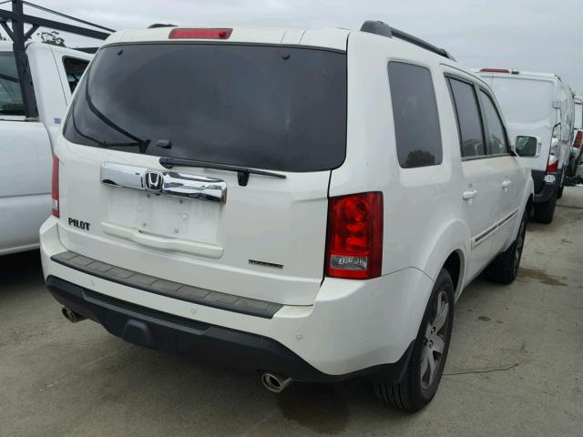 5FNYF3H95EB004365 - 2014 HONDA PILOT TOUR WHITE photo 4