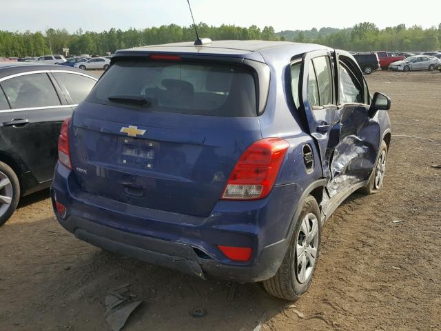 3GNCJKSBXHL135058 - 2017 CHEVROLET TRAX LS BLUE photo 4