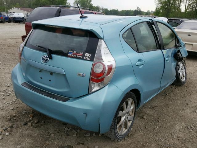 JTDKDTB39C1000700 - 2012 TOYOTA PRIUS C BLUE photo 4