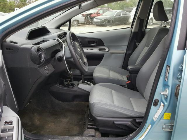 JTDKDTB39C1000700 - 2012 TOYOTA PRIUS C BLUE photo 5