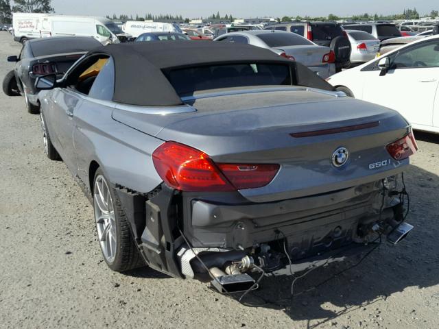 WBALZ3C56CDL71699 - 2012 BMW 650 I GRAY photo 3