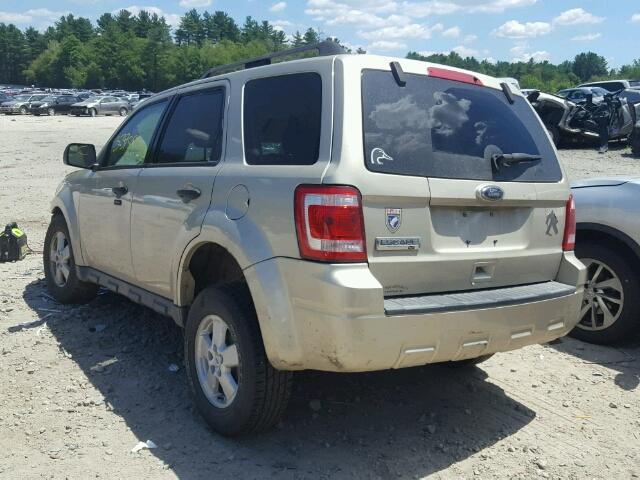 1FMCU9D77AKB11224 - 2010 FORD ESCAPE XLT BEIGE photo 3