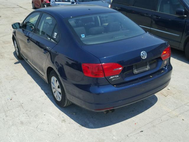 3VW2K7AJ9CM366380 - 2012 VOLKSWAGEN JETTA BASE 蓝色 照片 3