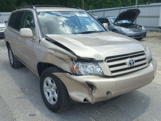 JTEDD21A050129707 - 2005 TOYOTA HIGHLANDER GOLD photo 1