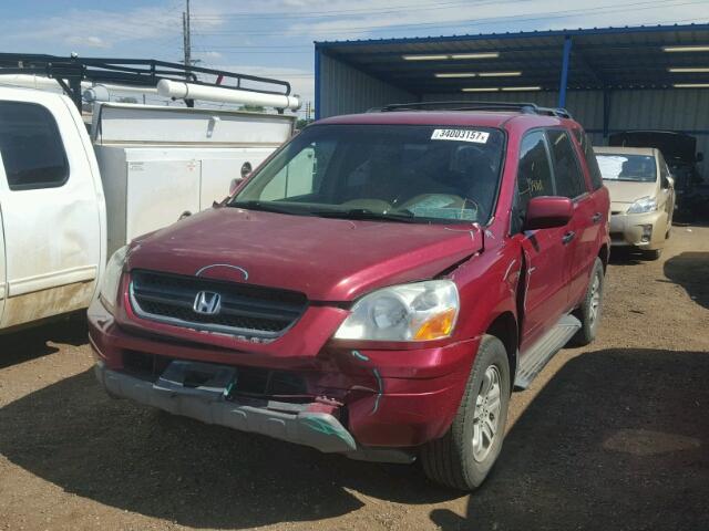 2HKYF18475H555102 - 2005 HONDA PILOT EX RED photo 2