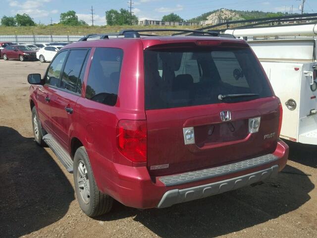 2HKYF18475H555102 - 2005 HONDA PILOT EX RED photo 3