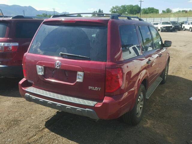 2HKYF18475H555102 - 2005 HONDA PILOT EX RED photo 4