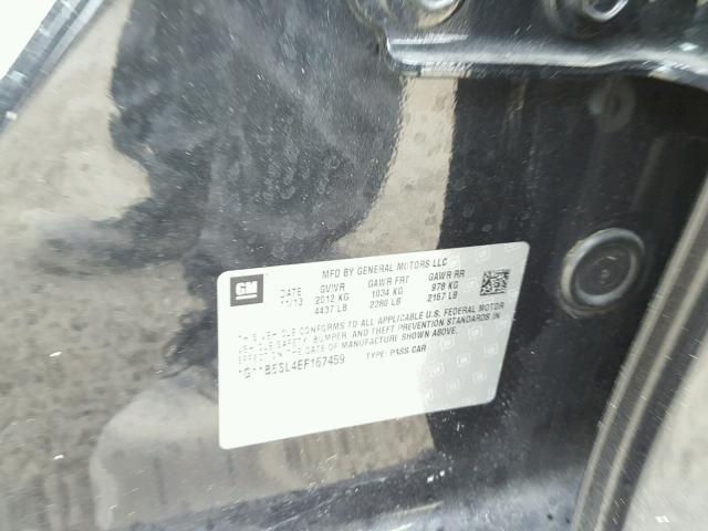 1G11B5SL4EF167459 - 2014 CHEVROLET MALIBU LS შავი ფოტო 10