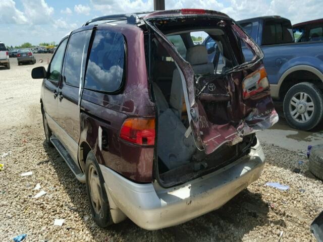 4T3ZF13C8YU310115 - 2000 TOYOTA SIENNA LE/ Granate foto 3