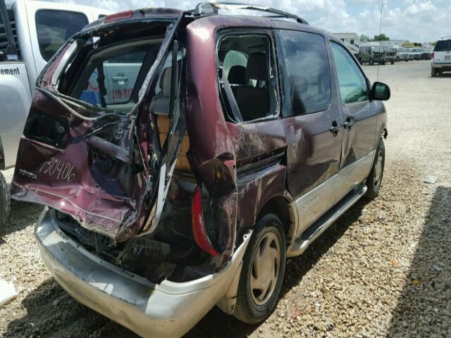4T3ZF13C8YU310115 - 2000 TOYOTA SIENNA LE/ Granate foto 4