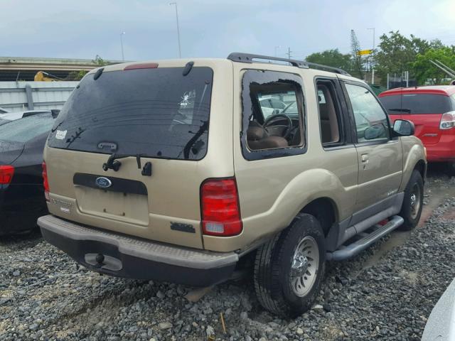 1FMYU60E41UA62920 - 2001 FORD EXPLORER S GOLD photo 4