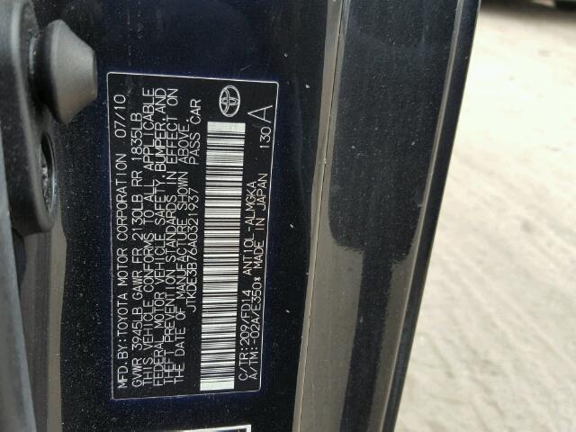 JTKDE3B76A0321937 - 2010 TOYOTA SCION TC 黑色 照片 10