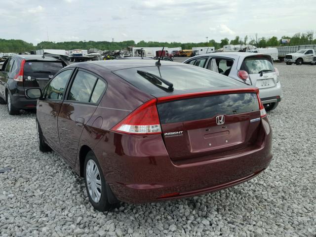 JHMZE2H38BS007691 - 2011 HONDA INSIGHT BURGUNDY photo 3