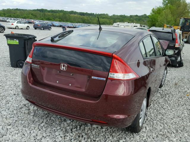 JHMZE2H38BS007691 - 2011 HONDA INSIGHT BURGUNDY photo 4