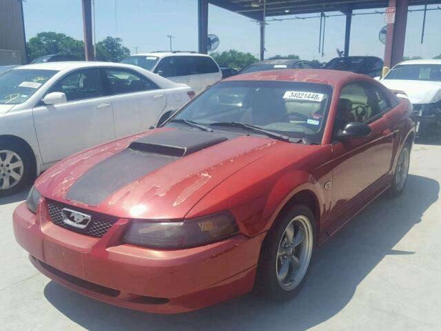 1FAFP42X81F165273 - 2001 FORD MUSTANG GT BURGUNDY photo 2