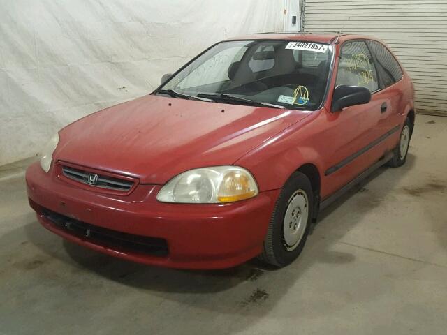 2HGEJ6443WH117970 - 1998 HONDA CIVIC DX RED photo 2