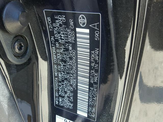 JTKDE167290299090 - 2009 TOYOTA SCION TC 黑色 照片 10